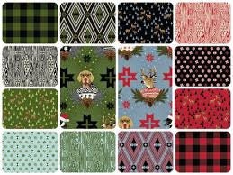 Tula Pink Fabric Holiday Homies Christmas - Rare and Out of Print  - Yule Log  PWTP109 Pine 100% Cotton By the Yard and Yardage