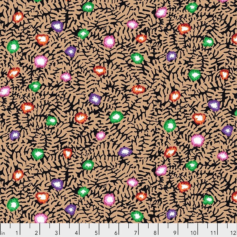 Kaffe Fassett Fabric- Moss Flower PWGP184.OCHRE Spring Collective 2021 by FreeSpirit - 100%  Quality Cotton - by Fat 1/4 Yd and YARDAGE