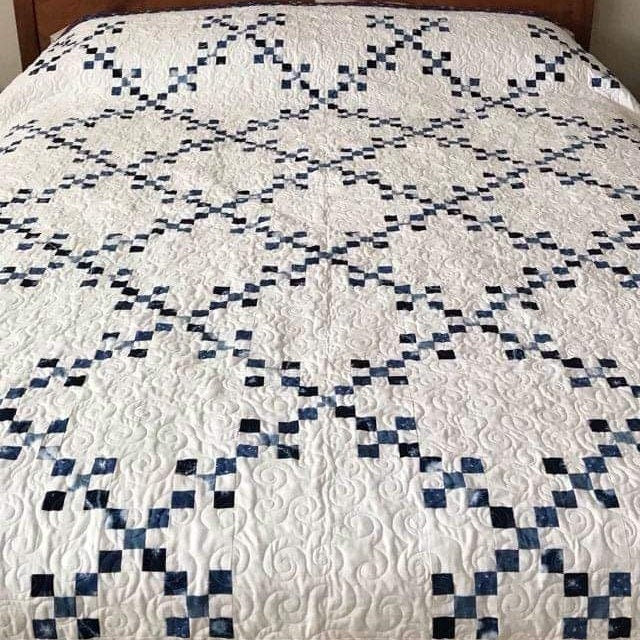 New! Shibori Irish Chain Heirloom Quilt  - Classic Quilt FINISHED -Fabric by Debbie Maddy Moda Fabrics - 87”x78” Quilt