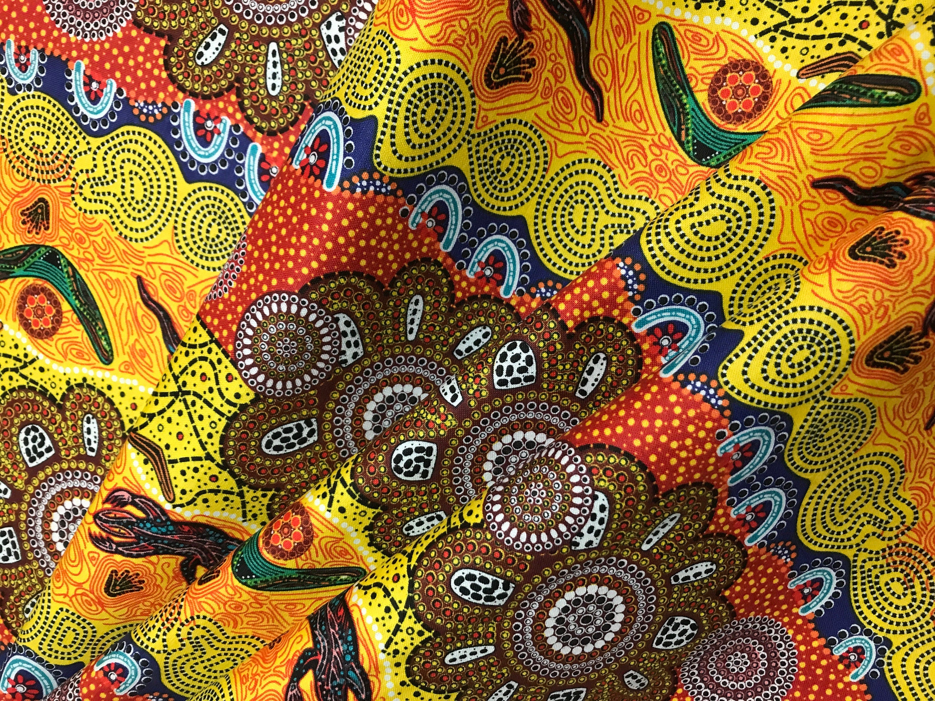 Australian Fabric - Home Country Gold - Tamara Murray May - 100% Cotton M&S Textiles by 1/2 YD and Yardage