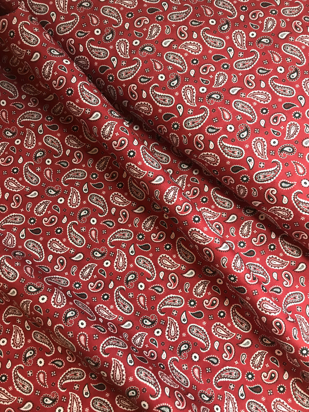Cowgirl Spirit Fabric - Bandana Paisley - Dark Red by Oasis Western Country West  -100% Quality Cotton - by Yd and Yardage