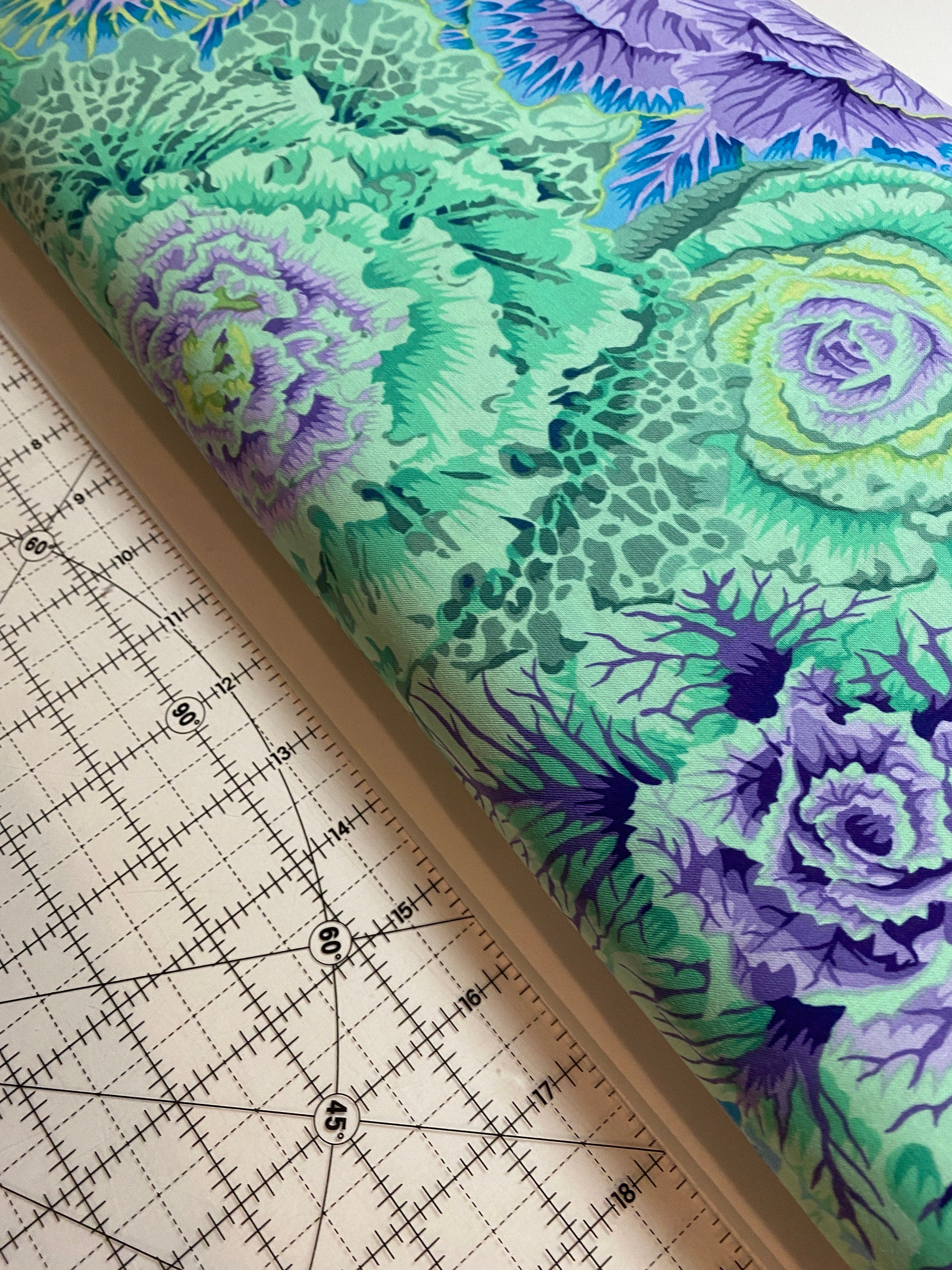 Kaffe Fassett Fabric - PWP J051  BRASSICA in GREEN - Collective is Phillip Jacobs-  - 100% Quality Cotton - Fat 1/4, 1/2 Yard, Yard and Yardage