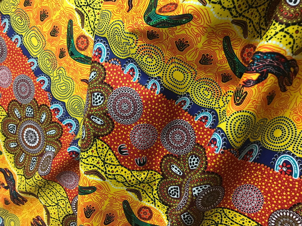 Australian Fabric - Home Country Gold - Tamara Murray May - 100% Cotton M&S Textiles by 1/2 YD and Yardage