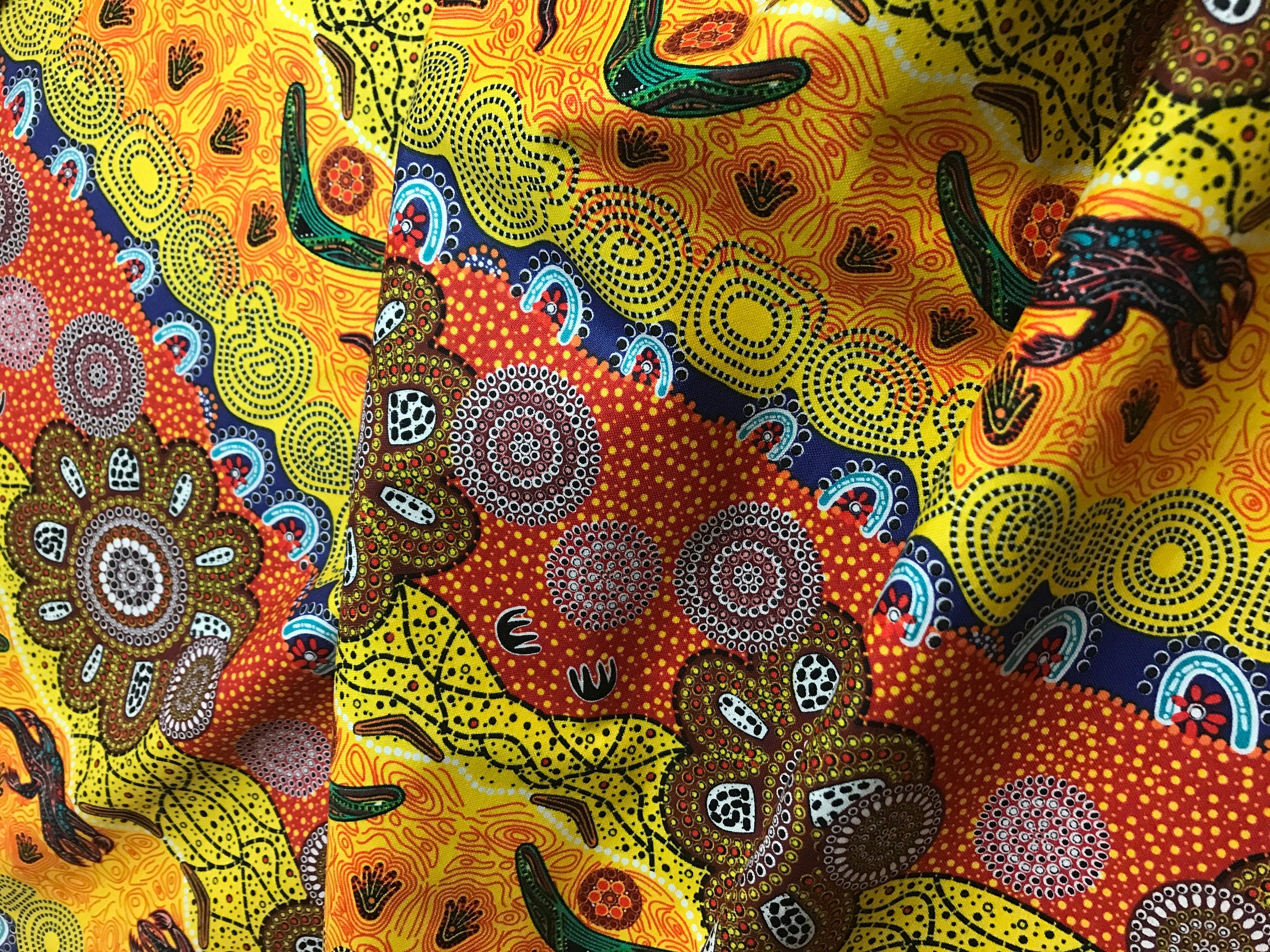 Australian Fabric - Home Country Gold - Tamara Murray May - 100% Cotton M&S Textiles by 1/2 YD and Yardage