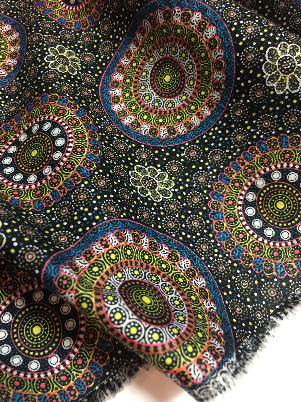Australian Fabric - Alura Seed Dreaming in Yellow by M & S - Aboriginal Ethnic Tribal - 100% Quality Cotton - by the Yard or Yardage