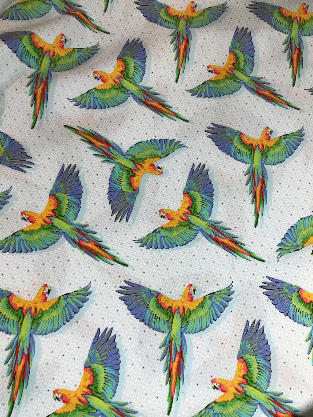 Tula Pink Fabric DAYDREAMER PWTP170 Macaw Ya Later in Cloud Tula Pink Fabric - FreeSpirit - 100% Quality Cotton by 1/2 Yd and Yardage