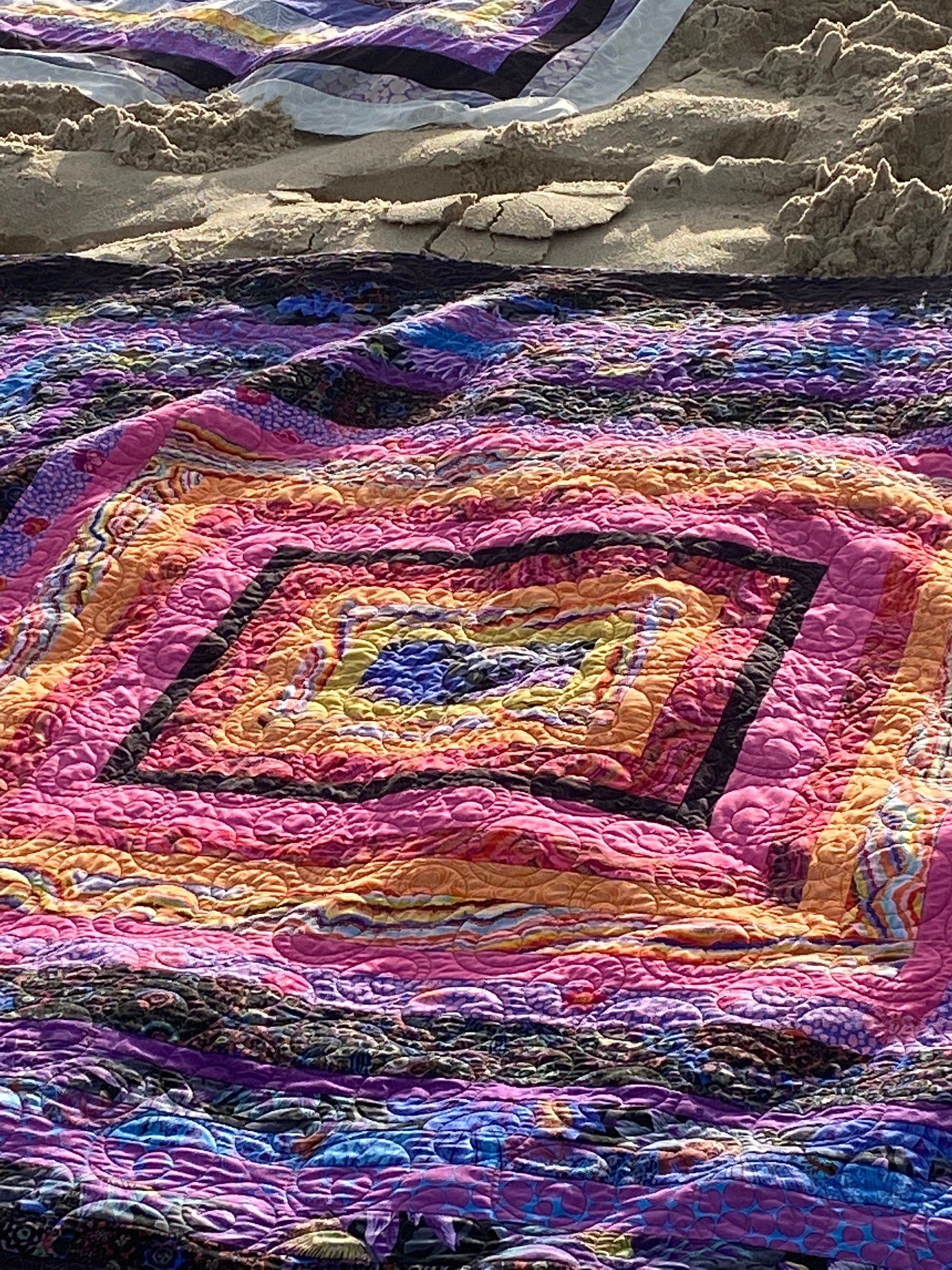 New! Kaffe Fabric - Quilt Kit - Kaffe Fassett - Hawaiian Sunset Quilt Kit™  - Log Cabin 78"x82" Beach - 100% Cotton Kit