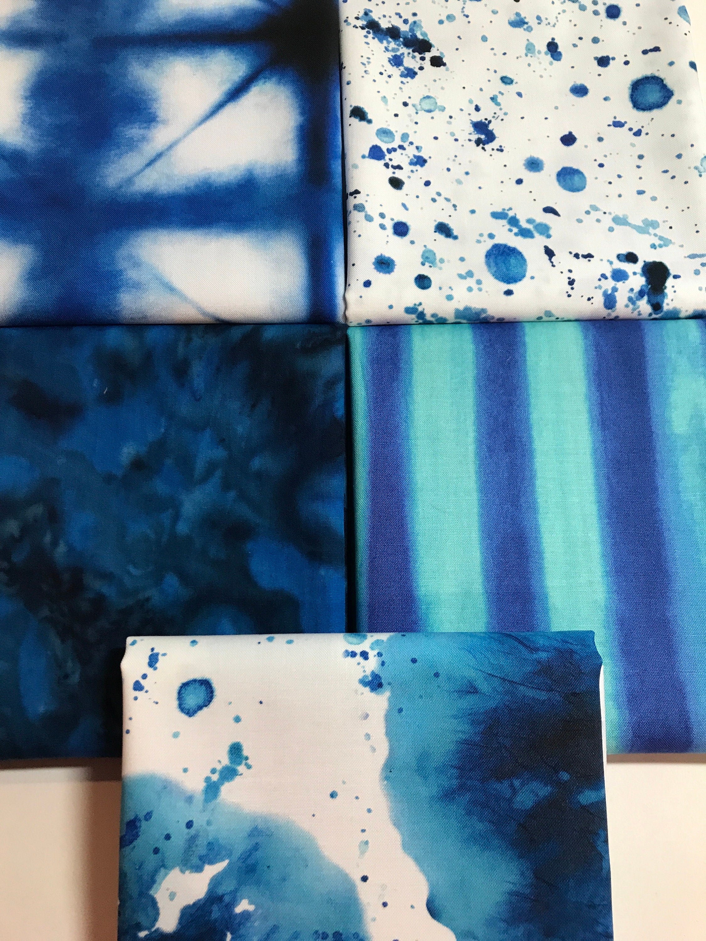 Summer Splash - 100% Cotton - Half Yard and Fat Quarter 5 Piece Bundles
