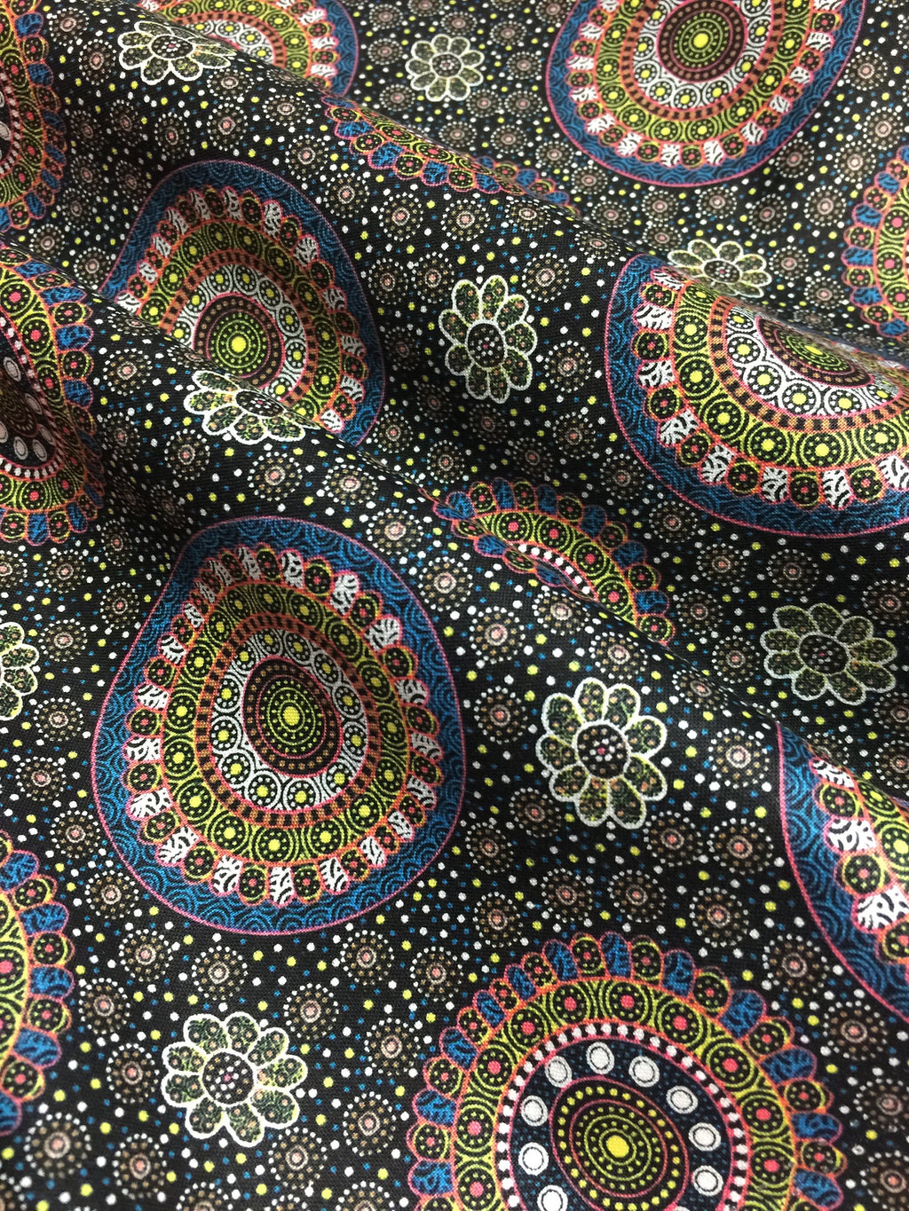 Australian Fabric - Alura Seed Dreaming in Yellow by M & S - Aboriginal Ethnic Tribal - 100% Quality Cotton - by the Yard or Yardage