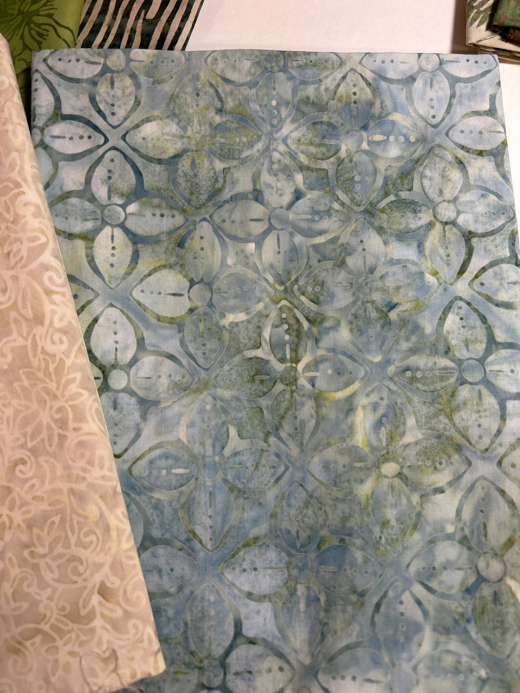 Batik Fabric - Bundle by Hoffman Fabrics Pattern 6-2023  - 100% Cotton Coordinated Yards 60”x70” DANCING PALMTREES with Free Pattern