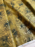 Australian Fabric -Brolga Dreaming Green with Metallic Gold by Nambooka - 100% Cotton M&S Textiles by 1/2 YD and Yardage