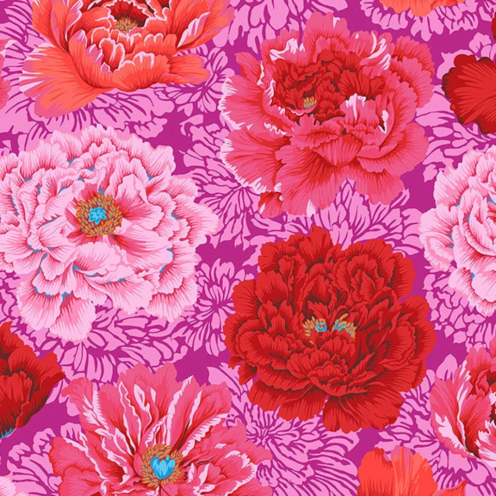 Kaffe Fassett Fabric- Brocade Peony PWPJ062.HOT Spring Collective 2021 by FreeSpirit - 100%  Quality Cotton - by Fat 1/2 Yd and YARDAGE