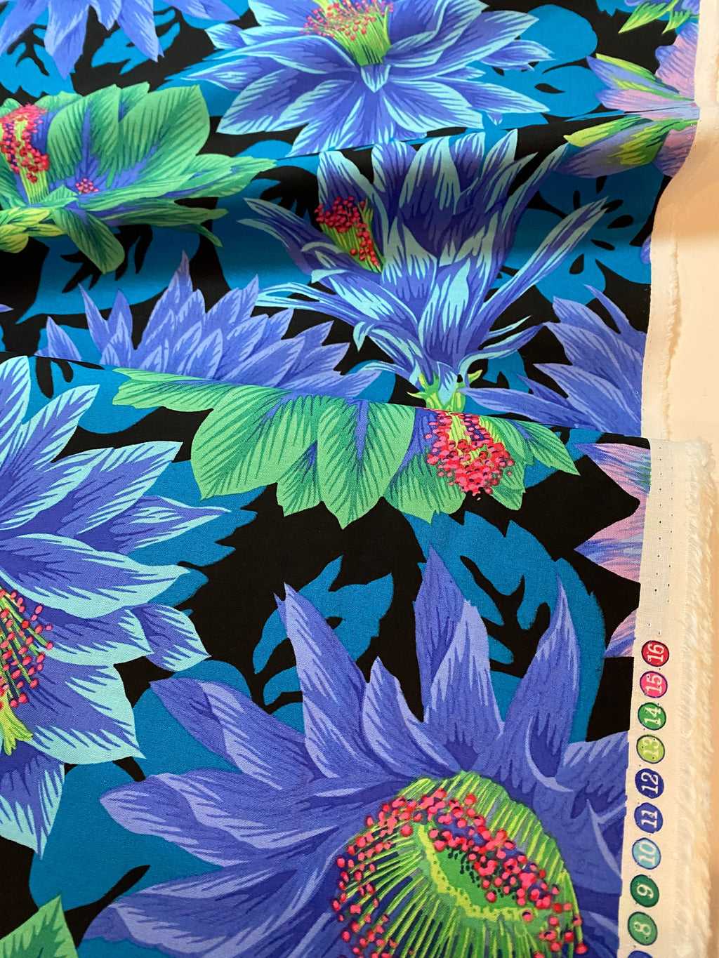 Kaffe Fassett Fabric- Cactus Flower PWPJ096.COOL Spring Collective 2021 by FreeSpirit - 100%  Quality Cotton - by Yd and YARDAGE