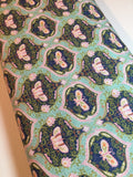 Moth Cameo Fabric Wings in Aqua - A Meadows Tale by Ana Davis-Blend Fabrics Moth Butterfly 113.114.03.2 Cameo F1004-100% Quality Cotton