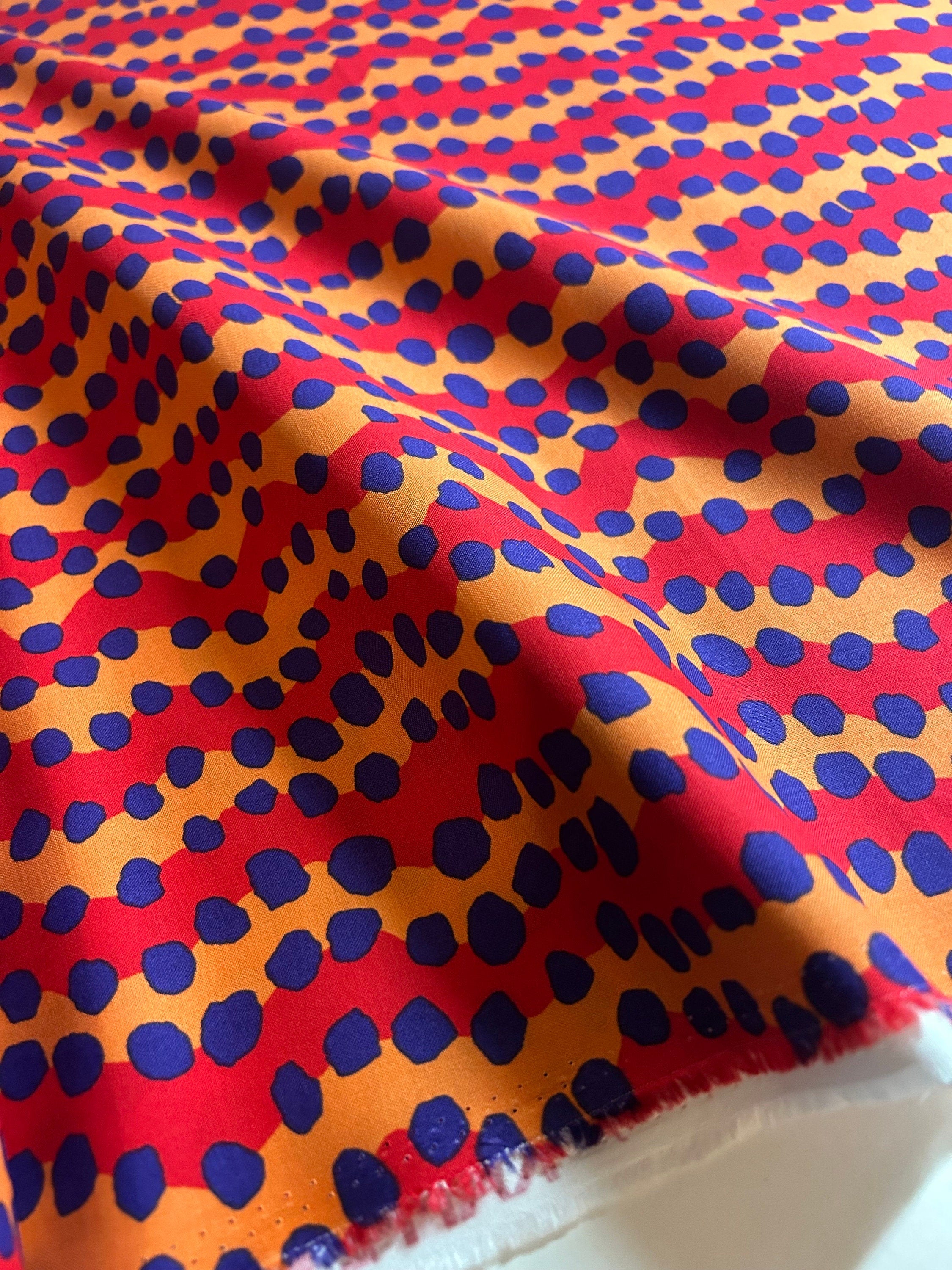Kaffe Fassett Fabric- Bubble Stripe   RED PWBM082.RED August 2022 by FreeSpirit - 100%  Quality Cotton - by Fat 1/4 and YARDAGE