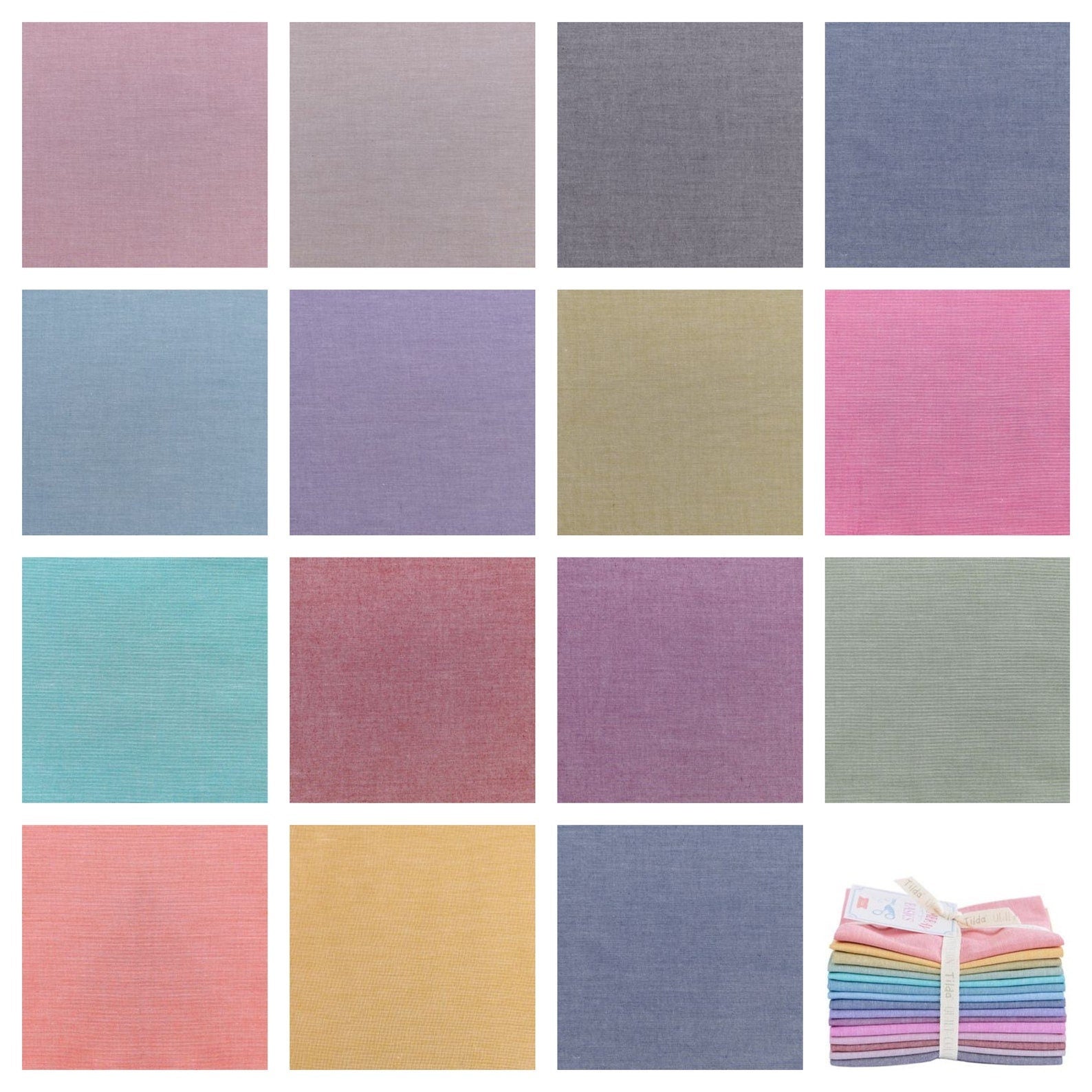 Tilda Fabric - Tilda Chambray - Sand - Chambray - 100% High Quality Quilting Cotton by the Yard