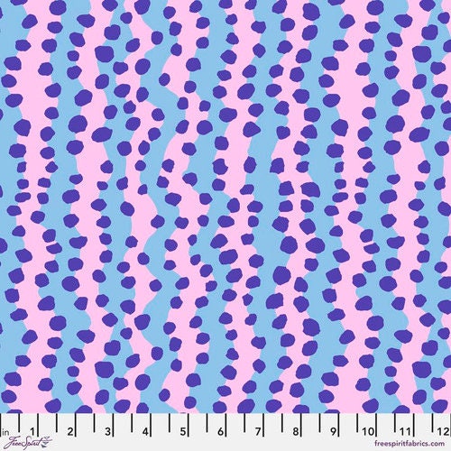 Kaffe Fassett Fabric- Bubble Stripe Purple PWBM082.PURPLE August 2022 by FreeSpirit - 100%  Quality Cotton  by the YARD