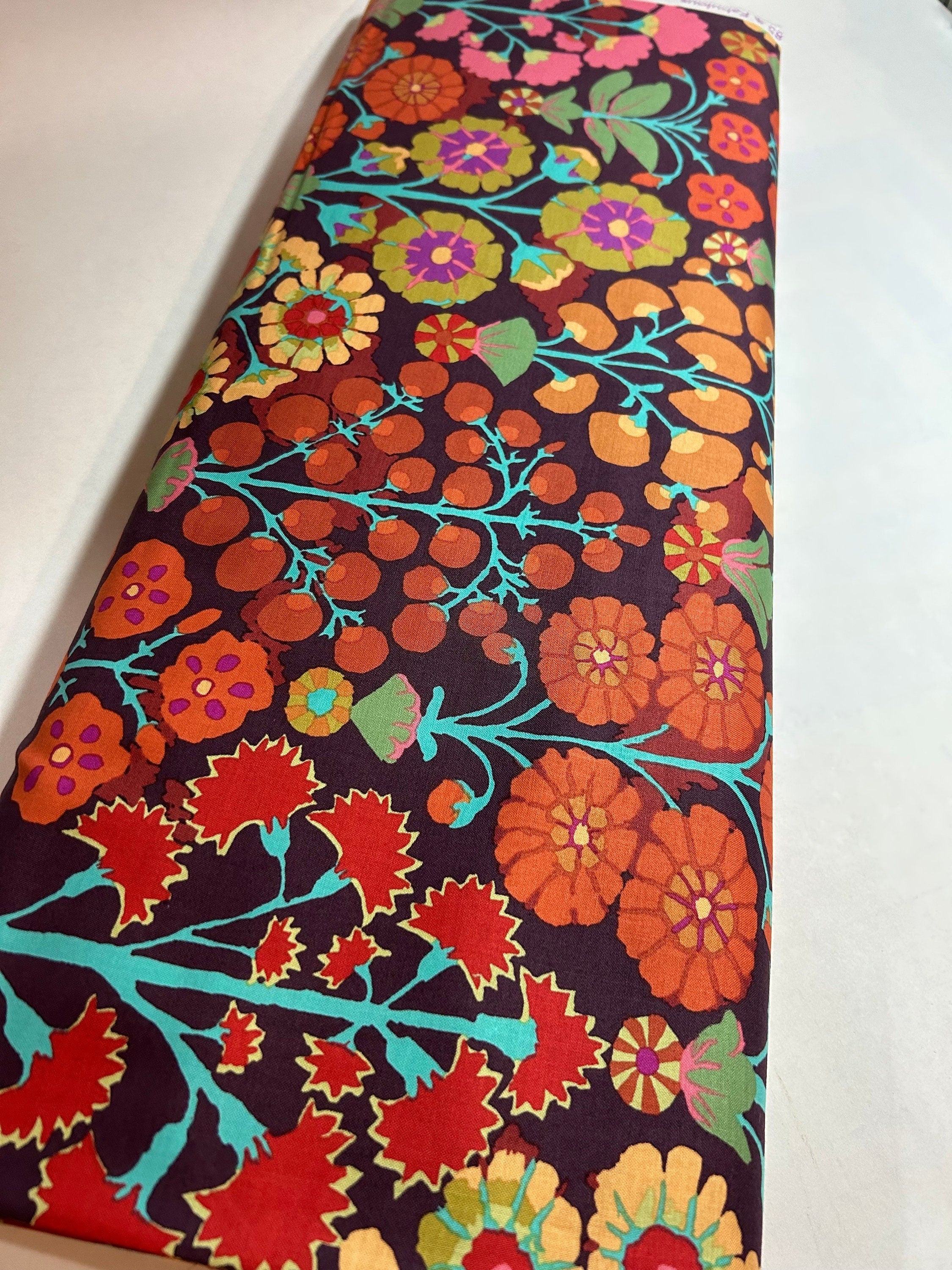 Kaffe Fassett Collective Fabric - Sprays in Brown - PWGP107.BROWN - 100% Quality Cotton BY Yard and Yardage