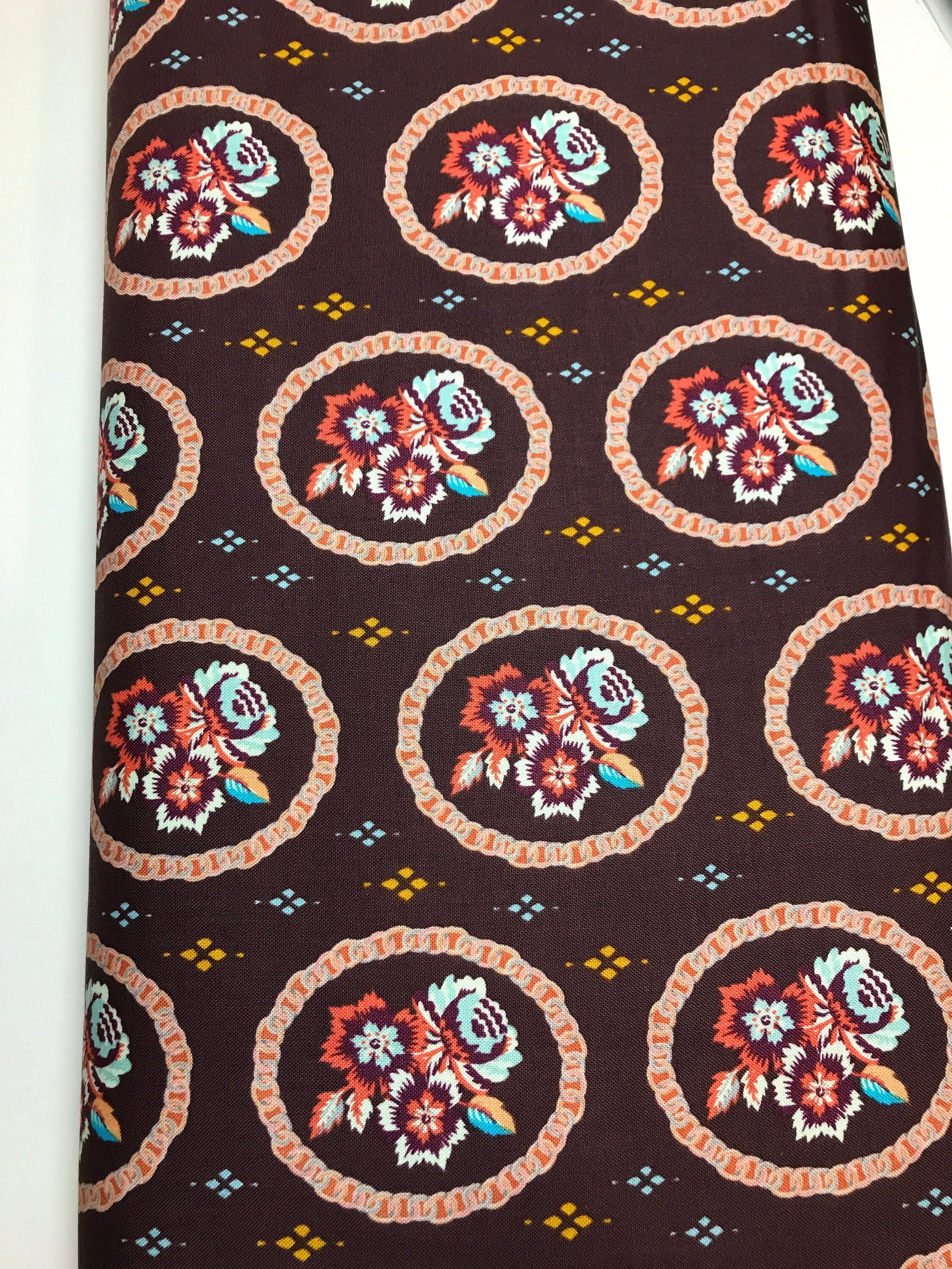 Kathy Doughty Fabric FreeSpirit - Mini Charm in Ganache - by Kathy Doughty- 100% Quality Cotton Yardage by 1/2 Yard and Yardage