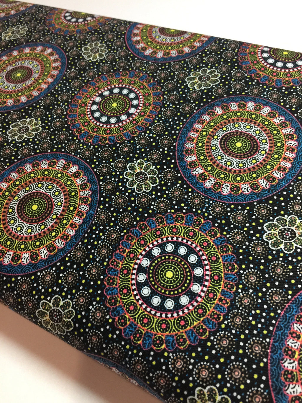 Australian Fabric - Alura Seed Dreaming in Yellow by M & S - Aboriginal Ethnic Tribal - 100% Quality Cotton - by the Yard or Yardage