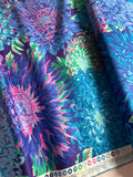 Kaffe Fassett Fabric - Japanese Chrysanthemum Phillip Jacobs -  PWPJ 091 - Blue 100% Quality Cotton by Yard - Yardage