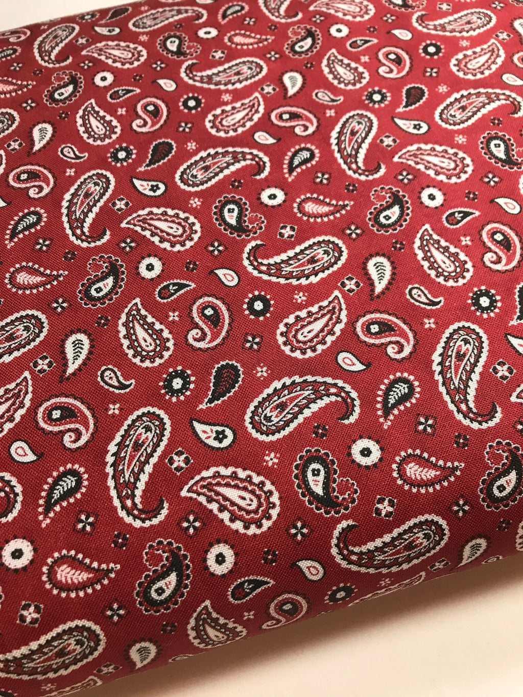Cowgirl Spirit Fabric - Bandana Paisley - Dark Red by Oasis Western Country West  -100% Quality Cotton - by Yd and Yardage