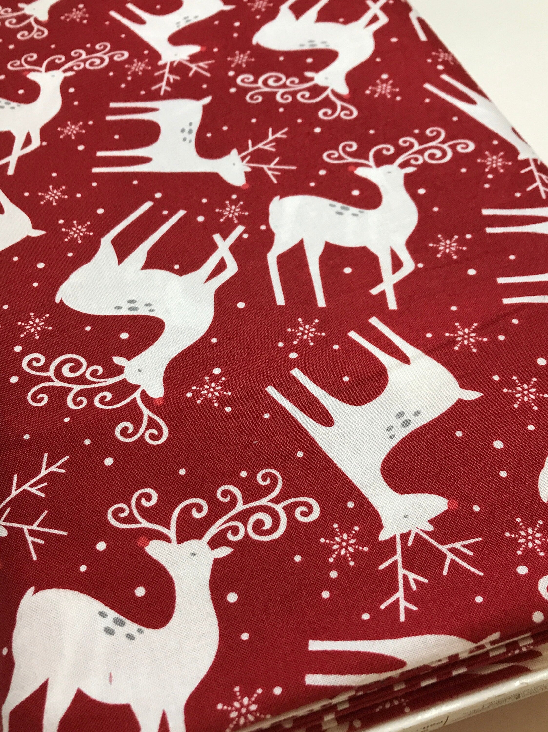 Christmas Holiday Fabric - Reindeer In Color 319 - by the Yd and Yardage