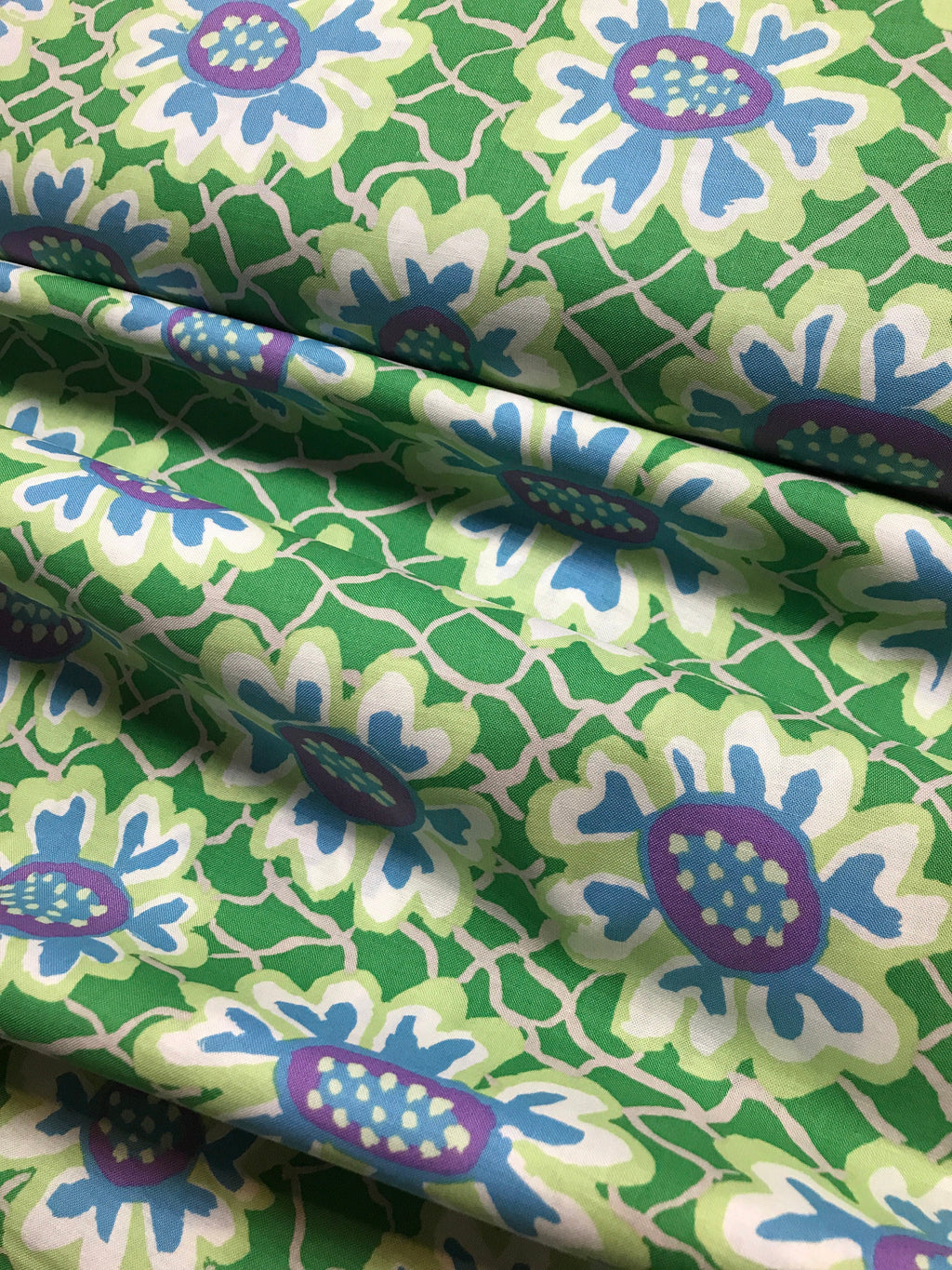Kaffe Fassett Fabric- Flower Net in GREEN - Fall Collective 2021 by FreeSpirit - 100%  Quality Cotton - Remanant  1/2 Yard