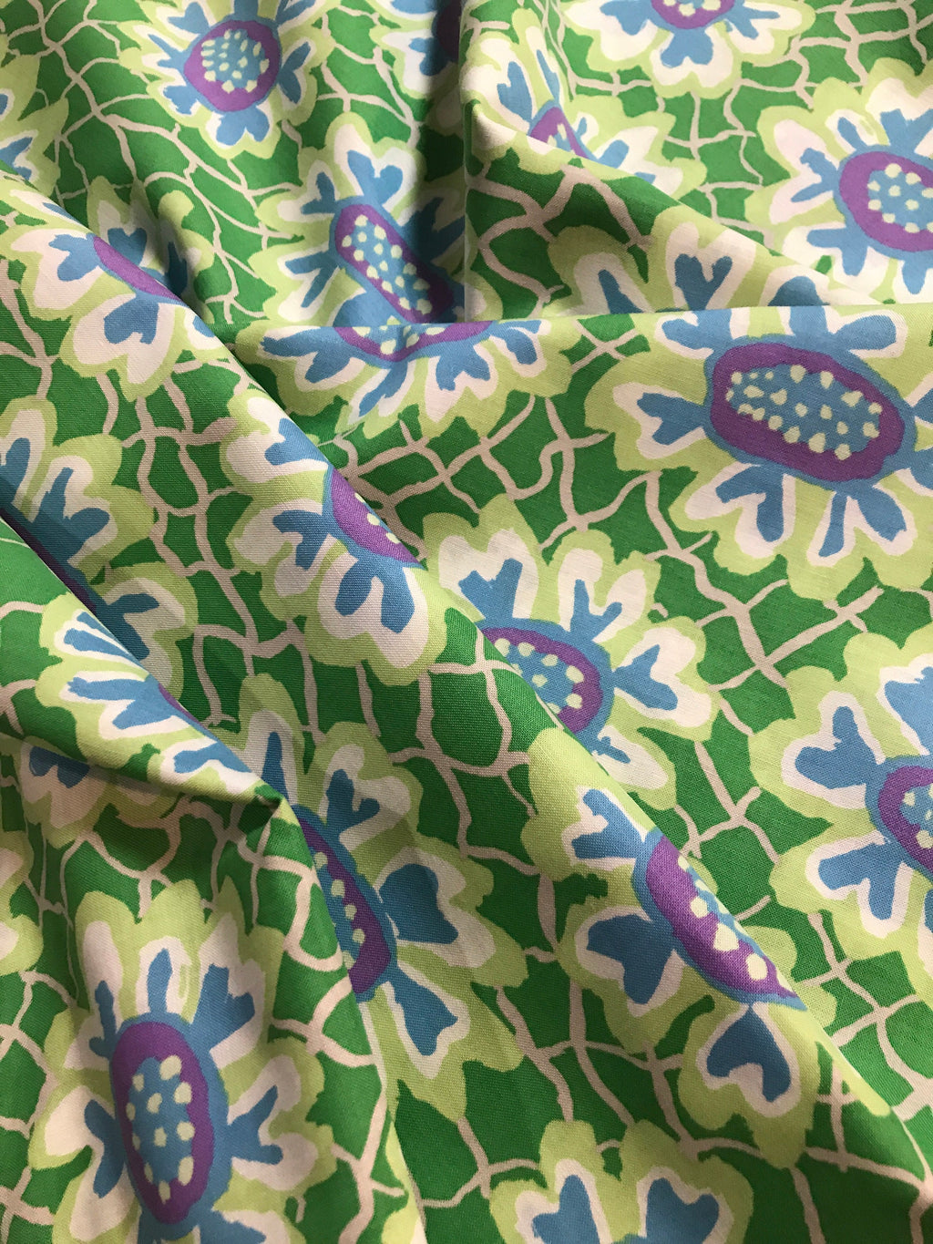 Kaffe Fassett Fabric- Flower Net in GREEN - Fall Collective 2021 by FreeSpirit - 100%  Quality Cotton - Remanant  1/2 Yard