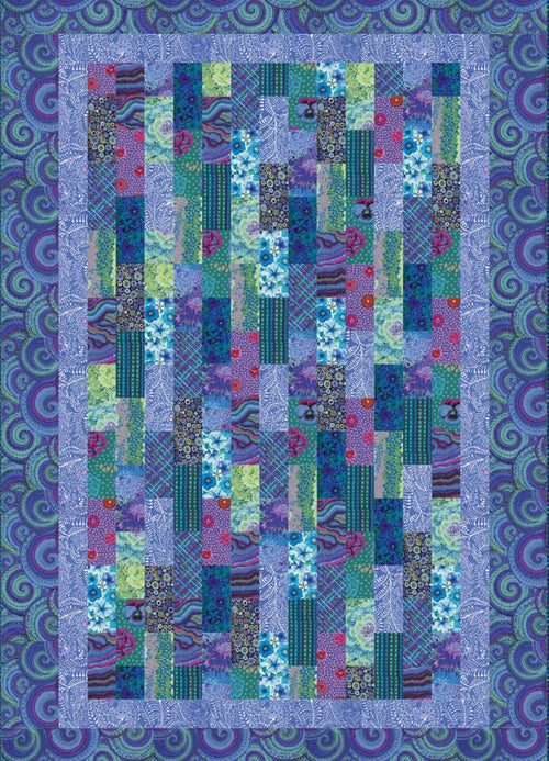 Kaffe Fabric - Quilt Kit Kaffe Fassett "Blue Bricks"  - 84 "x 57" - 100% Quality Cotton Quilt Kit